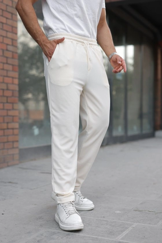 Erkek Fitilli Beli Lastikli Rahat Pantolon